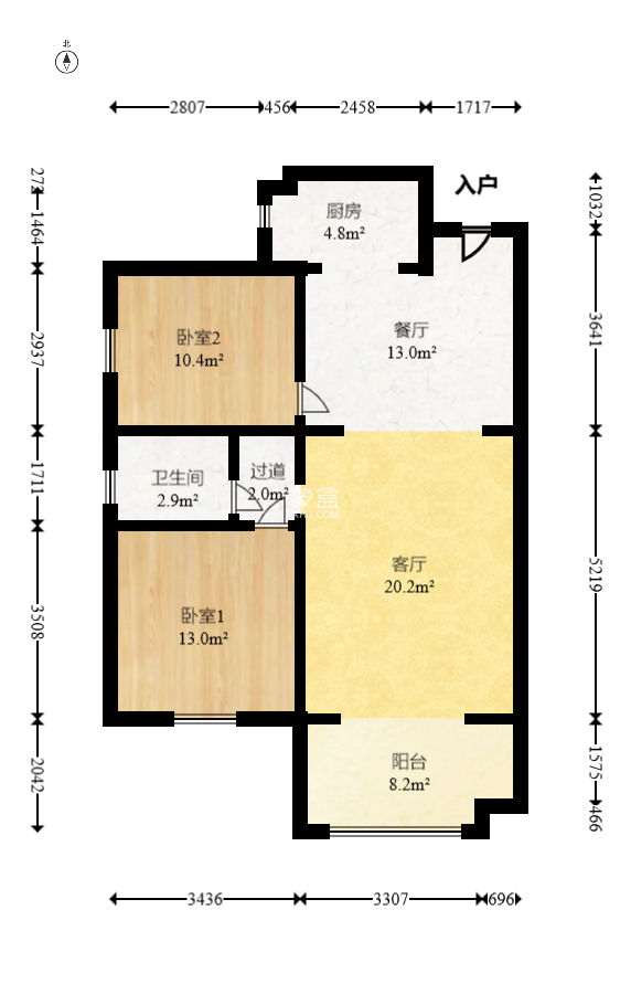 东玺门  2室2厅1卫   86.00万
