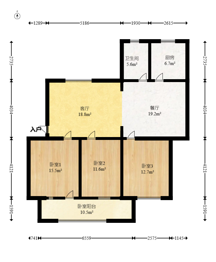 荷花园市直教师村（长沙市教育局直属教师二村）  3室2厅1卫   68.80万室内图1