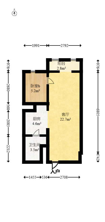 城市时光  1室1厅1卫   26.00万室内图1