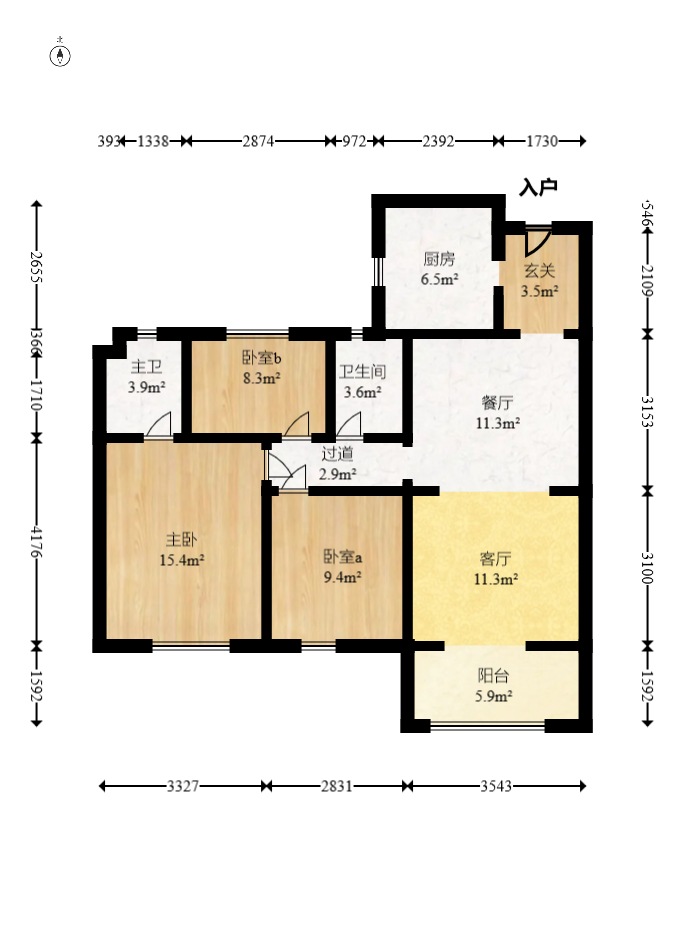 碧桂园高尔夫花园  3室2厅1卫    69.8万 碧桂园高尔夫花园  3室2厅1卫    69.8万户型图