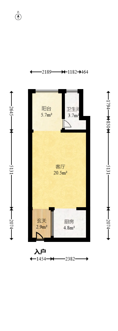 中建芙蓉嘉苑  1室1厅1卫    37.88万室内图1