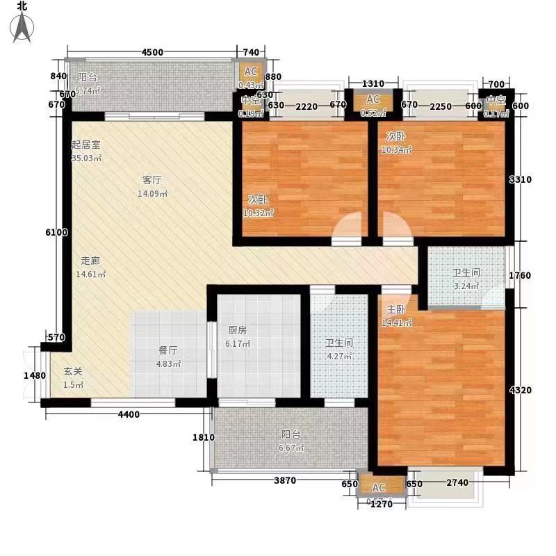 学府花园（文苑瑞景）  4室2厅1卫   68.80万室内图1