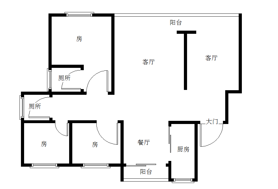 旗滨公园里  4室2厅2卫   69.80万室内图1