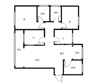 旗滨公园里三期  4室2厅2卫   95.80万室内图