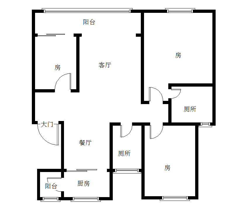 旗滨公园里  3室2厅2卫   78.80万室内图