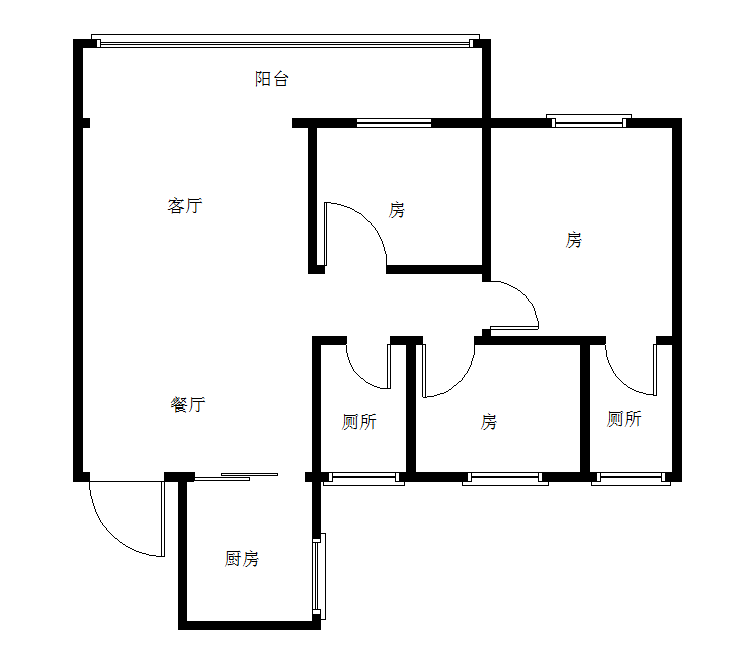 旗滨公园里三期  3室2厅2卫   63.80万室内图