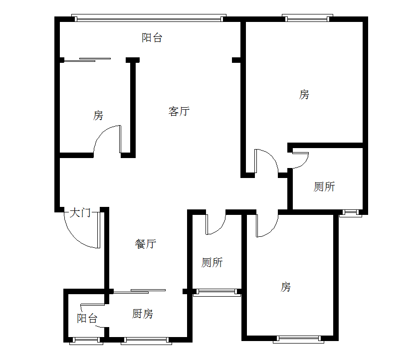 旗滨公园里  4室2厅2卫   85.00万室内图