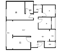 旗滨公园里  4室2厅2卫   86.80万室内图