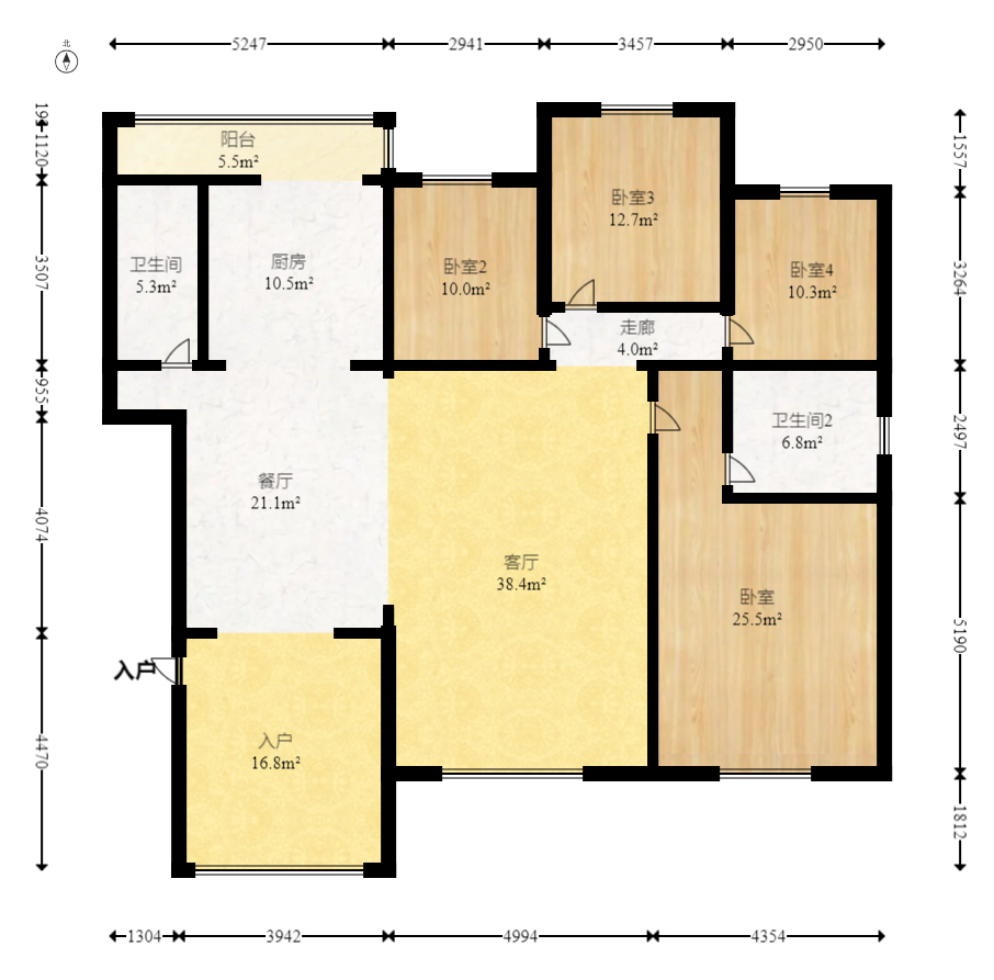 星城国际  4室2厅2卫    55.8万室内图1