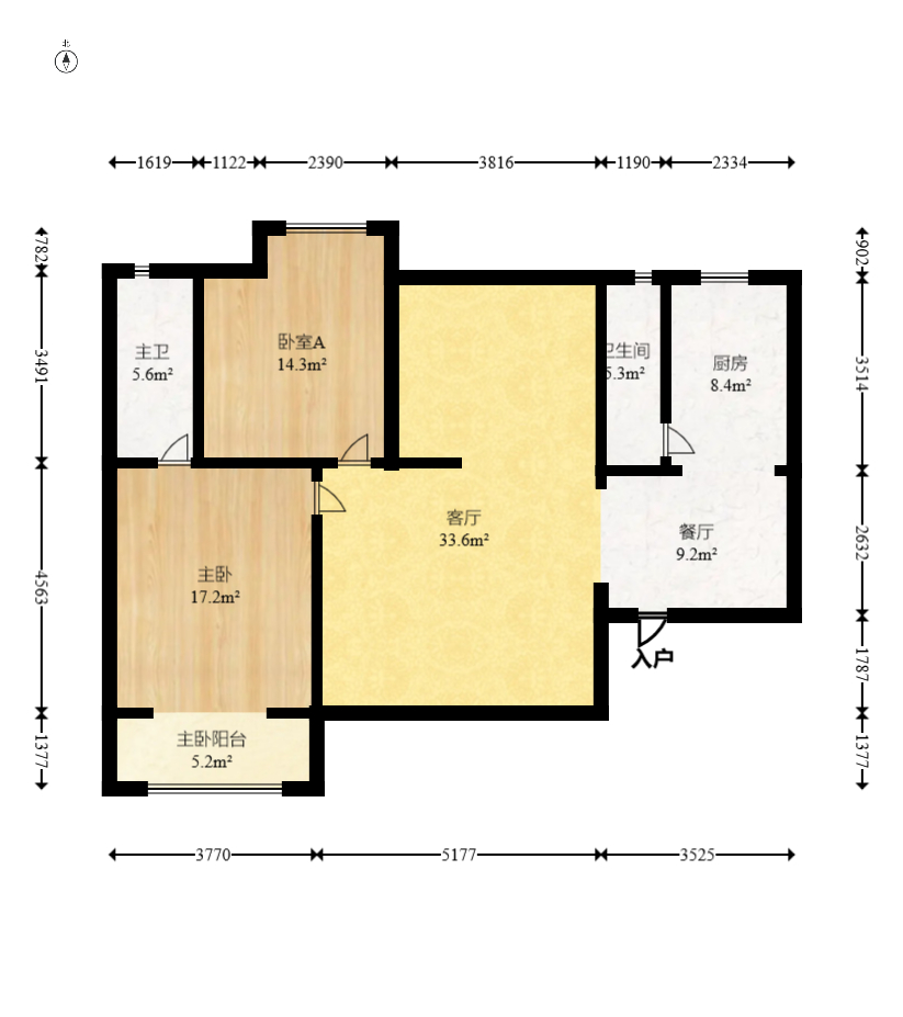 枫树园  3室2厅2卫   115.00万室内图1