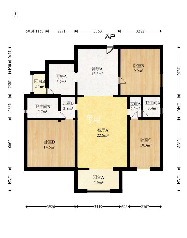 平吉上苑  3室2厅2卫   140.00万