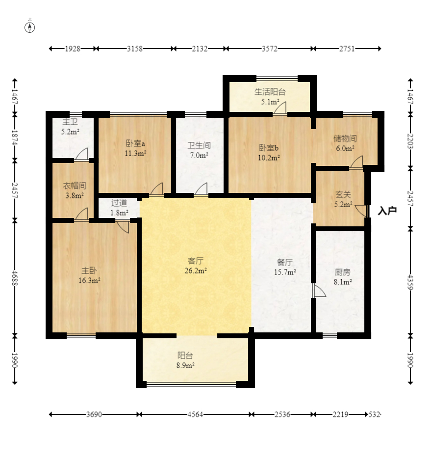 润和长郡(润和紫郡二三期) 4室2厅2卫 125.0万 润和长郡(润和紫郡二三期) 4室2厅2卫 125.0万户型图