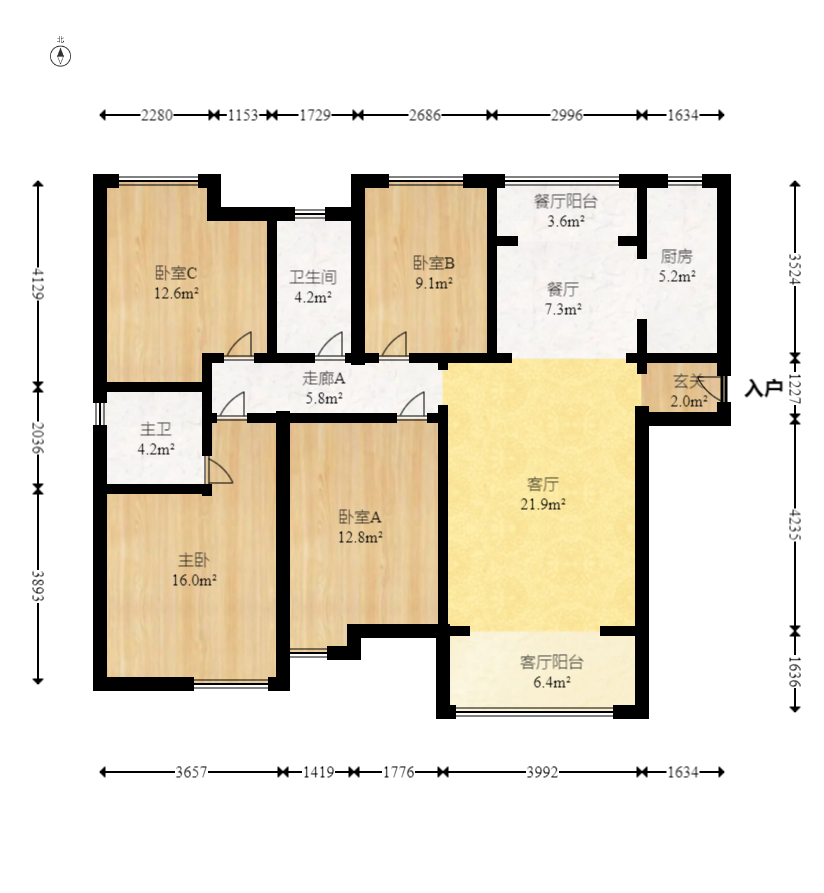 中建芙蓉嘉苑  4室2厅2卫   140.00万室内图1