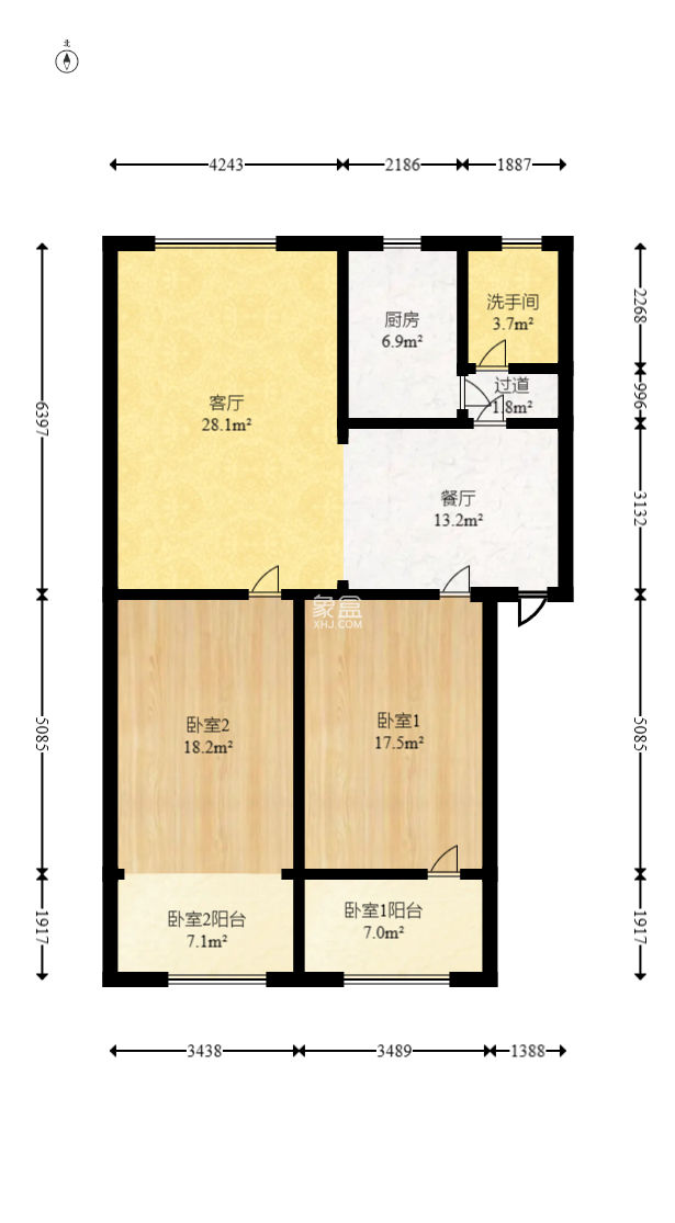 省地税局  2室2厅1卫   88.00万