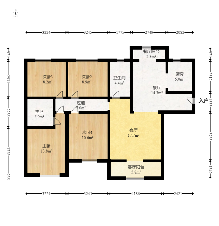 中建悅和城  4室2廳2衛(wèi)    123.0萬室內(nèi)圖1