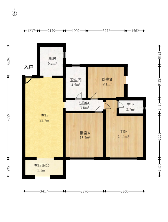 钰龙天下二期（钰龙佳园）  3室2厅2卫   251.80万室内图1