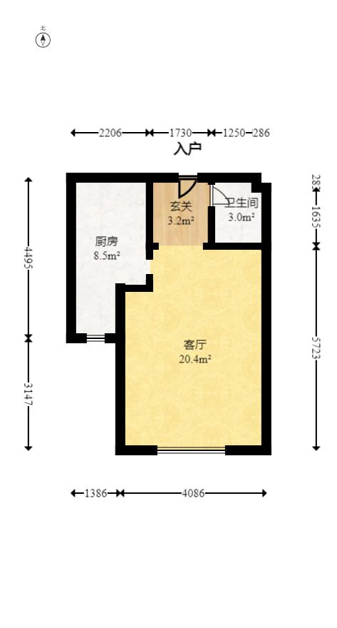 枫树园  1室1厅1卫   46.80万室内图1