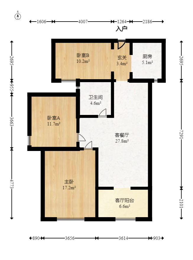 山水誉峰  3室2厅1卫   139.00万室内图1