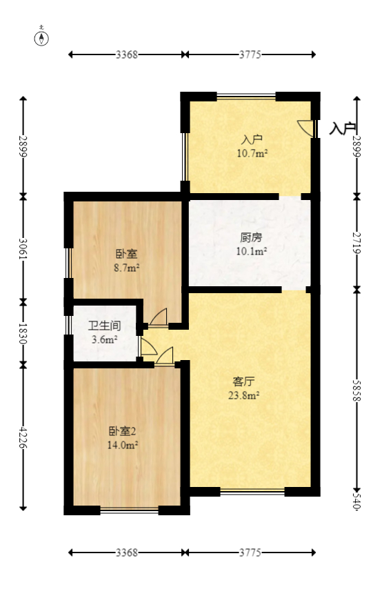 华天LOHO小镇  2室2厅1卫    41.88万室内图1