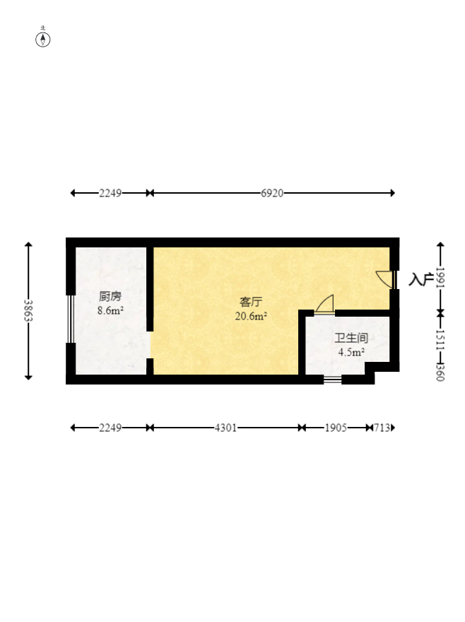 爵士湘  1室1厅1卫   22.00万室内图1