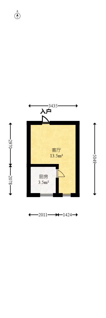 联美品格 1室1厅1卫 33.8万 联美品格 1室1厅1卫 33.8万户型图