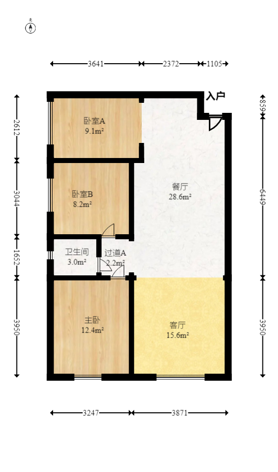 湘腾城市广场  2室2厅1卫   90.00万室内图1