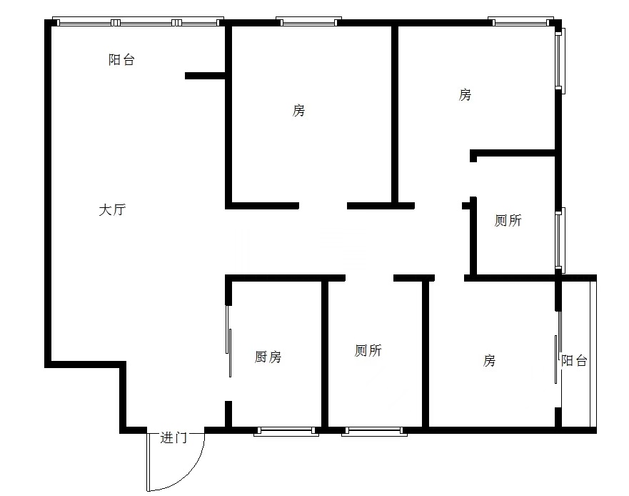瑞和新城  3室2厅2卫   72.80万室内图1