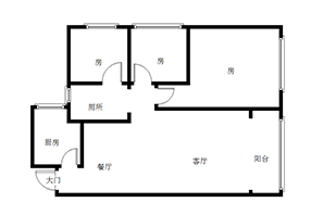欧洲城  3室2厅1卫   55.00万室内图
