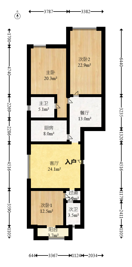 香麓丽舍  3室2厅1卫   83.00万室内图1