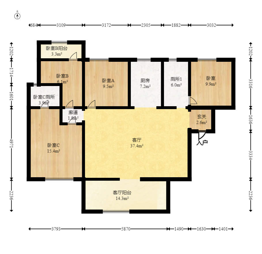 蓝光雍锦半岛 4室2厅2卫 115.0万 蓝光雍锦半岛 4室2厅2卫 115.0万户型图