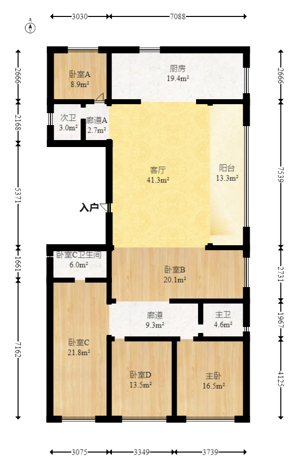建投象山国际  5室2厅1卫   243.80万室内图1