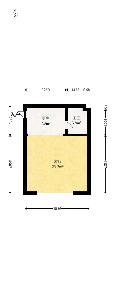 鸿盛大厦  1室1厅1卫   50.00万室内图1