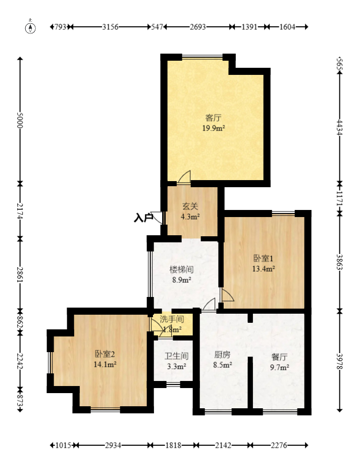 东方新城  4室1厅1卫   89.00万室内图1
