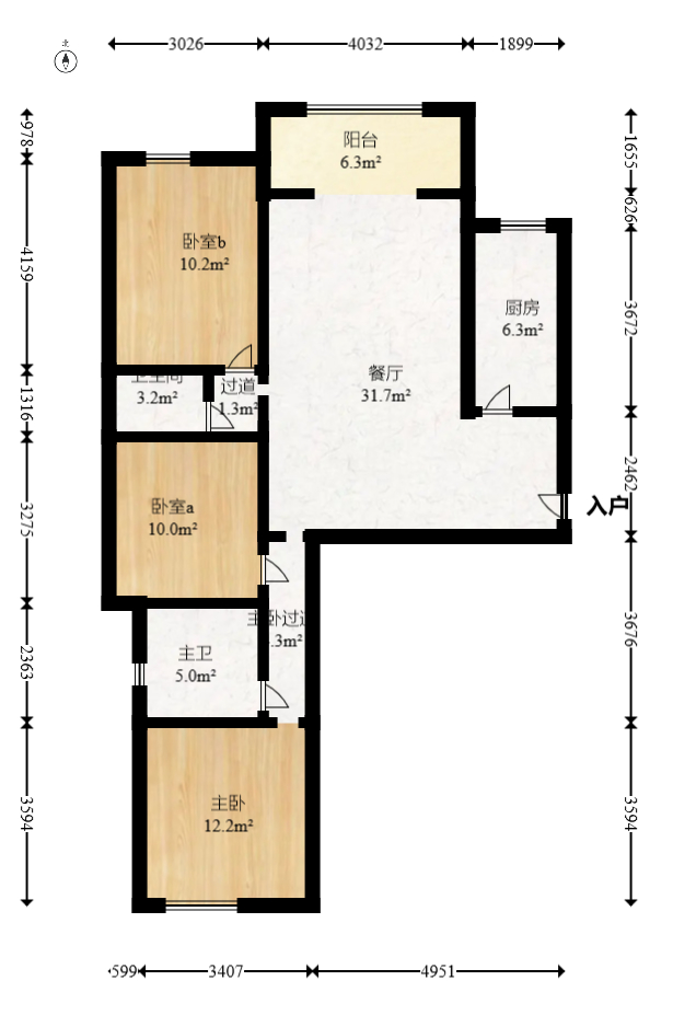 富基世纪公园  3室1厅2卫    58.0万室内图1