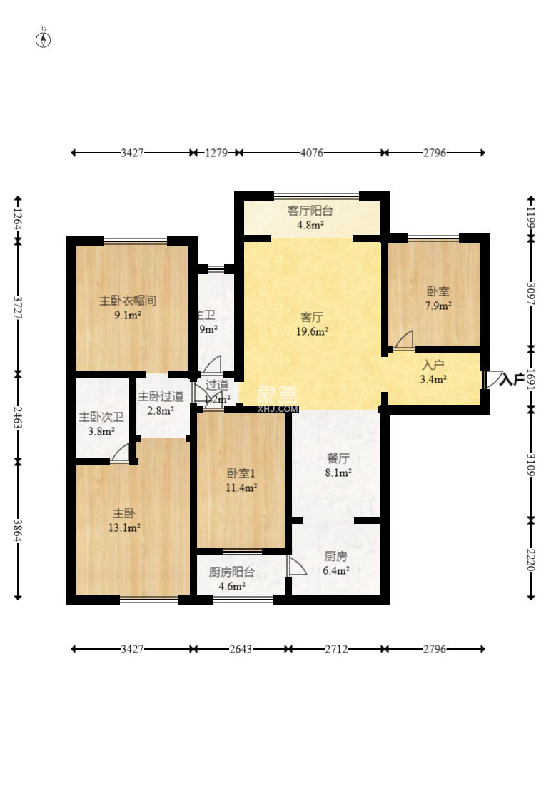 花样年华  4室2厅2卫    96.8万 花样年华  4室2厅2卫    96.8万户型图