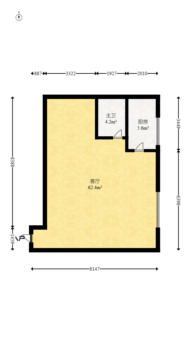 金鹰机电大市场  1室1厅1卫   22.00万室内图1