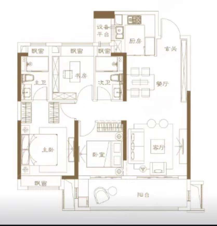 建发央著  3室2厅2卫    66.98万