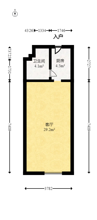 鑫远悦城（鑫远悦时代）  1室1厅1卫   35.00万室内图1
