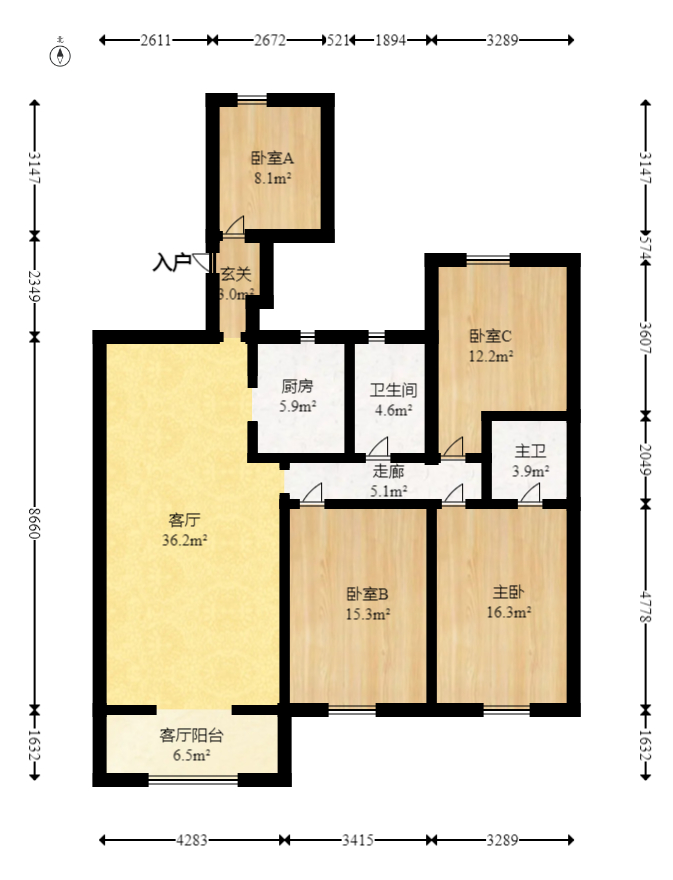 大唐印象二期御府  4室2厅2卫   159.00万室内图1