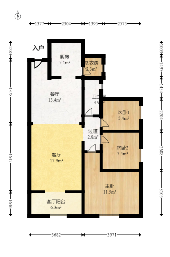 碧桂园威尼斯城  2室2厅1卫   56.00万室内图1