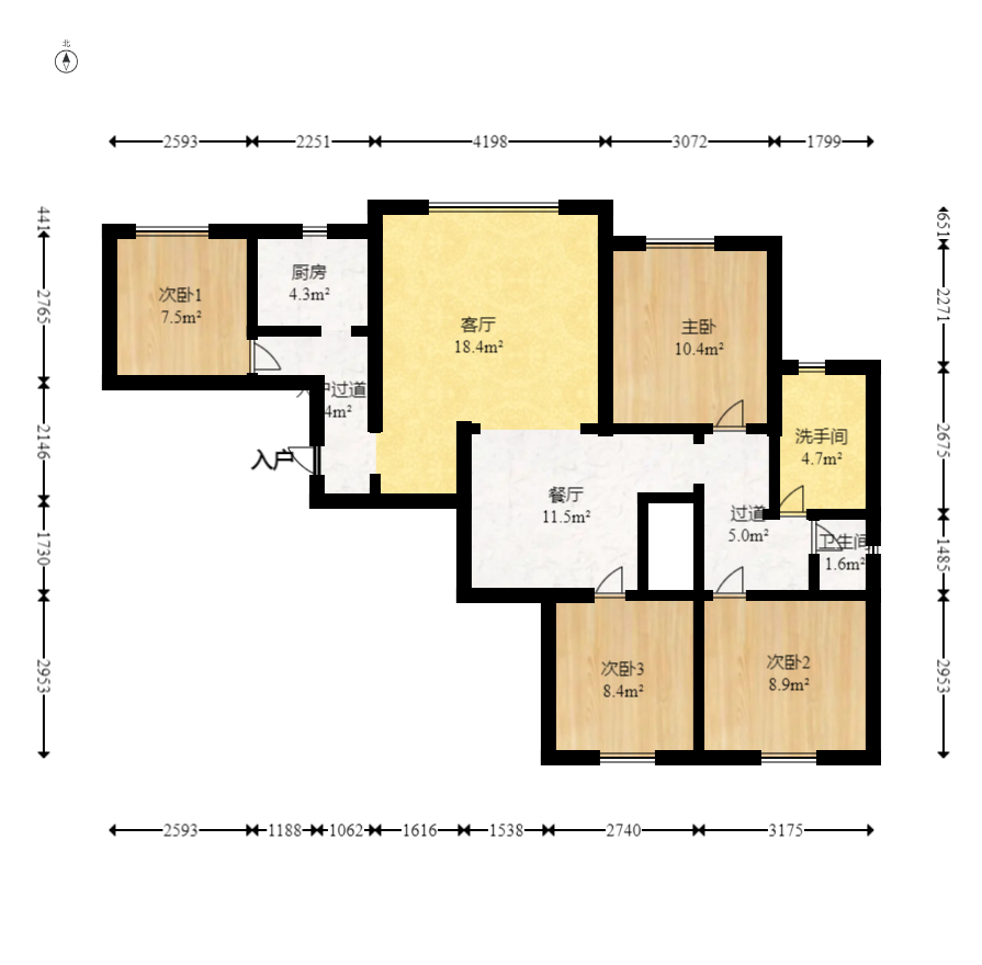 爱琴海岸 4室2厅2卫 75.0万 爱琴海岸 4室2厅2卫 75.0万户型图