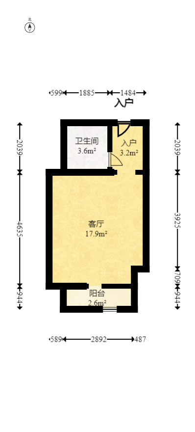 MOMA当代广场 1室1厅1卫 18.8万 MOMA当代广场 1室1厅1卫 18.8万户型图