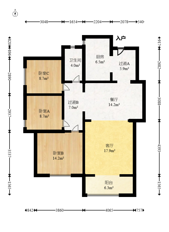 中建璟和城  3室2厅1卫   102.80万室内图1