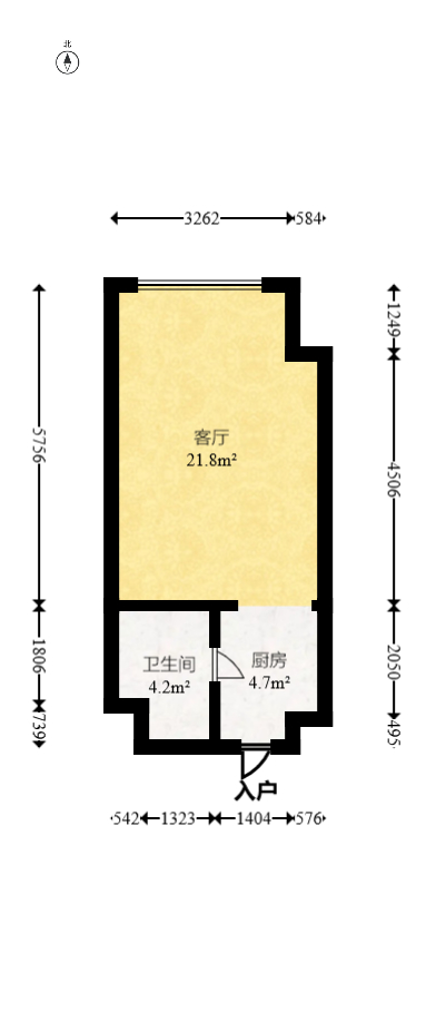 融科东南海  1室1厅1卫   28.80万室内图1