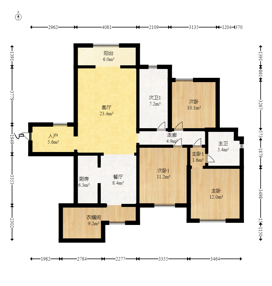 紫竹园  2室2厅1卫   146.00万室内图1