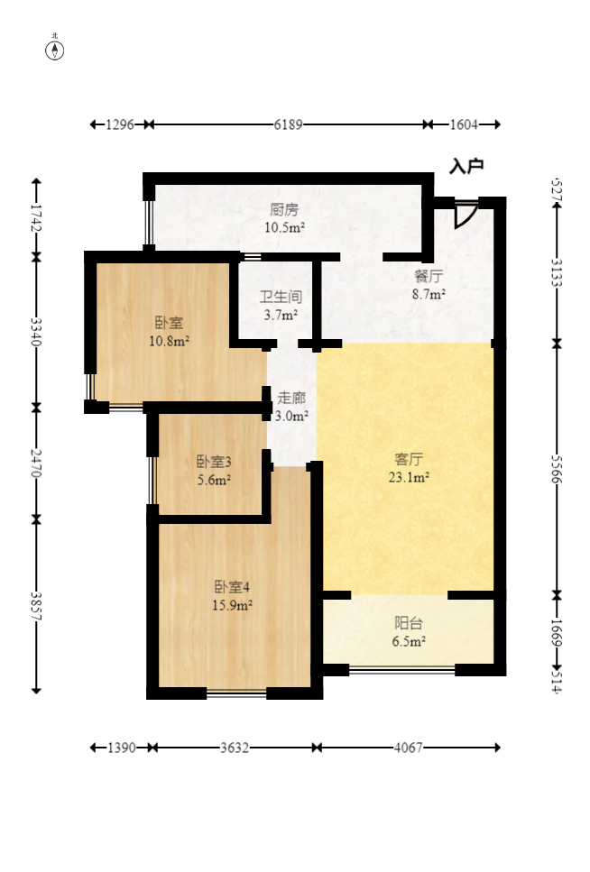 方略潇邦  3室2厅1卫   46.80万室内图1