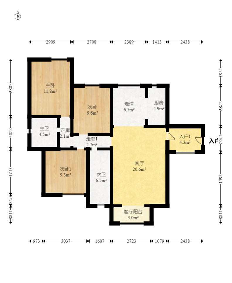 紫竹园  4室2厅2卫    185.0万 紫竹园  4室2厅2卫    185.0万户型图