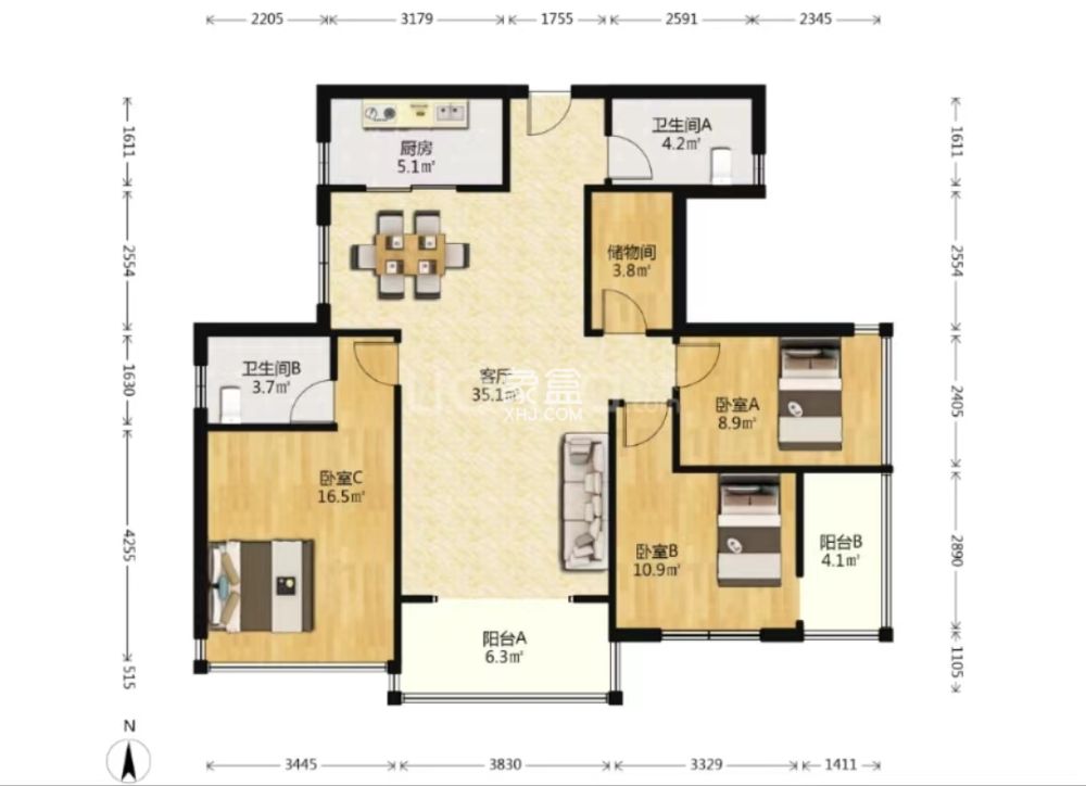 金轮翡翠名园  4室2厅2卫    79.8万