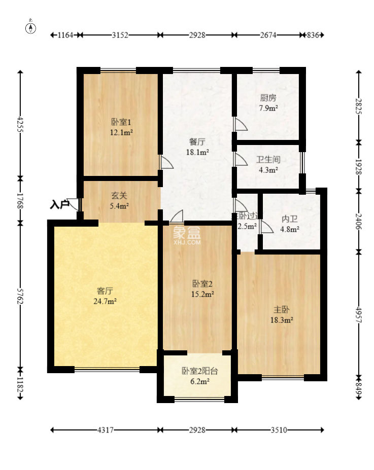 新世紀家園  3室2廳1衛(wèi)   98.00萬