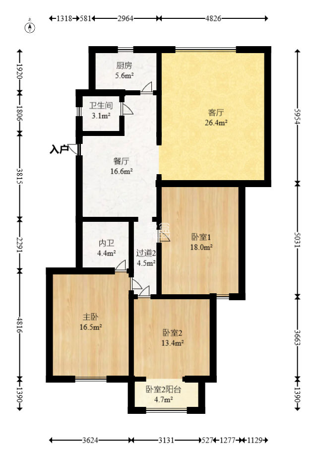 德政园  3室2厅2卫   93.50万